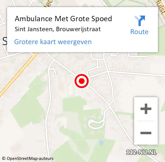 Locatie op kaart van de 112 melding: Ambulance Met Grote Spoed Naar Sint Jansteen, Brouwerijstraat op 16 april 2018 08:36