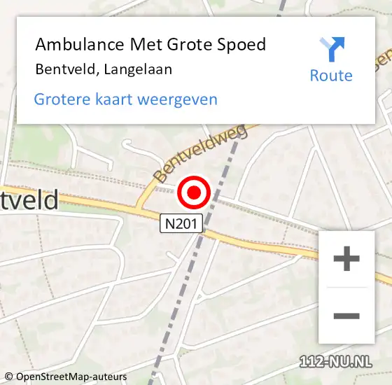 Locatie op kaart van de 112 melding: Ambulance Met Grote Spoed Naar Bentveld, Langelaan op 16 april 2018 08:42