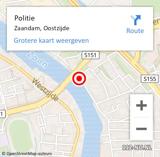 Locatie op kaart van de 112 melding: Politie Zaandam, Oostzijde op 16 april 2018 09:37