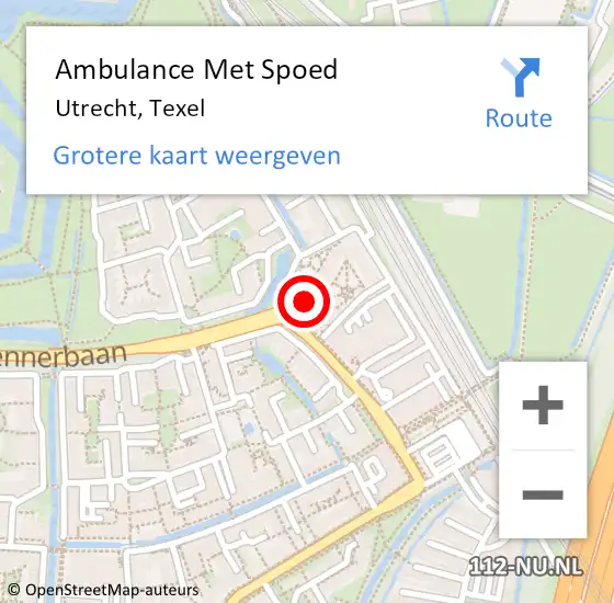 Locatie op kaart van de 112 melding: Ambulance Met Spoed Naar Utrecht, Texel op 16 april 2018 10:12