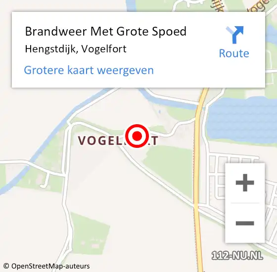 Locatie op kaart van de 112 melding: Brandweer Met Grote Spoed Naar Hengstdijk, Vogelfort op 16 april 2018 10:48