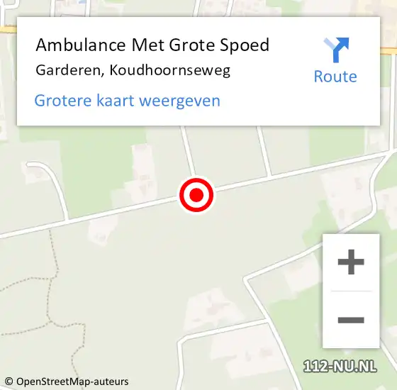Locatie op kaart van de 112 melding: Ambulance Met Grote Spoed Naar Garderen, Koudhoornseweg op 16 april 2018 11:44