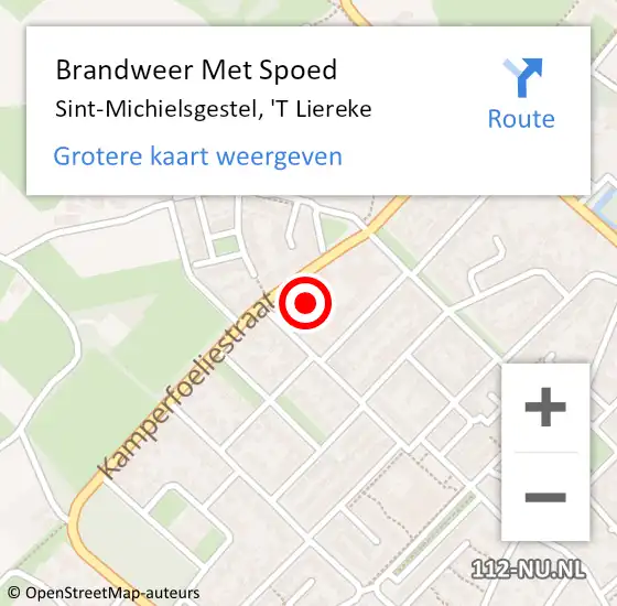 Locatie op kaart van de 112 melding: Brandweer Met Spoed Naar Sint-Michielsgestel, 'T Liereke op 16 april 2018 12:27