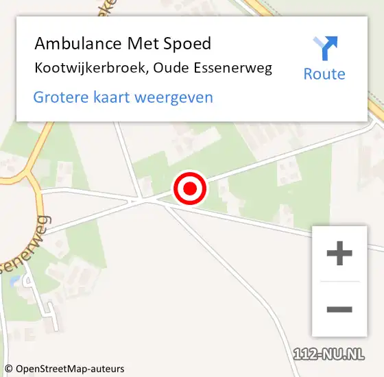 Locatie op kaart van de 112 melding: Ambulance Met Spoed Naar Kootwijkerbroek, Oude Essenerweg op 16 april 2018 12:49