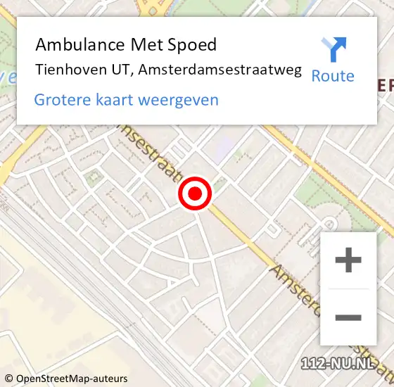 Locatie op kaart van de 112 melding: Ambulance Met Spoed Naar Tienhoven UT, Amsterdamsestraatweg op 16 april 2018 15:21