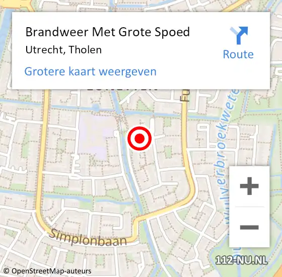 Locatie op kaart van de 112 melding: Brandweer Met Grote Spoed Naar Utrecht, Tholen op 16 april 2018 16:26