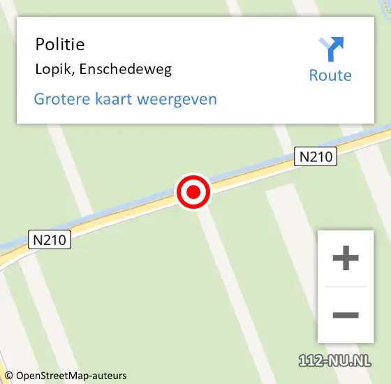 Locatie op kaart van de 112 melding: Politie Lopik, Enschedeweg op 16 april 2018 16:46