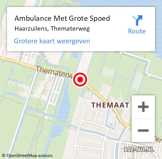 Locatie op kaart van de 112 melding: Ambulance Met Grote Spoed Naar Haarzuilens, Thematerweg op 16 april 2018 16:46