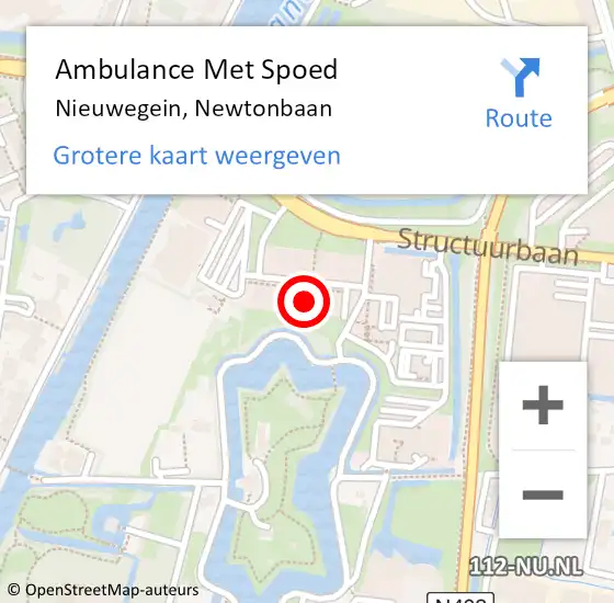 Locatie op kaart van de 112 melding: Ambulance Met Spoed Naar Nieuwegein, Newtonbaan op 16 april 2018 17:48