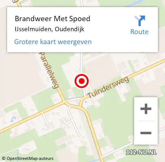 Locatie op kaart van de 112 melding: Brandweer Met Spoed Naar IJsselmuiden, Oudendijk op 16 april 2018 18:50