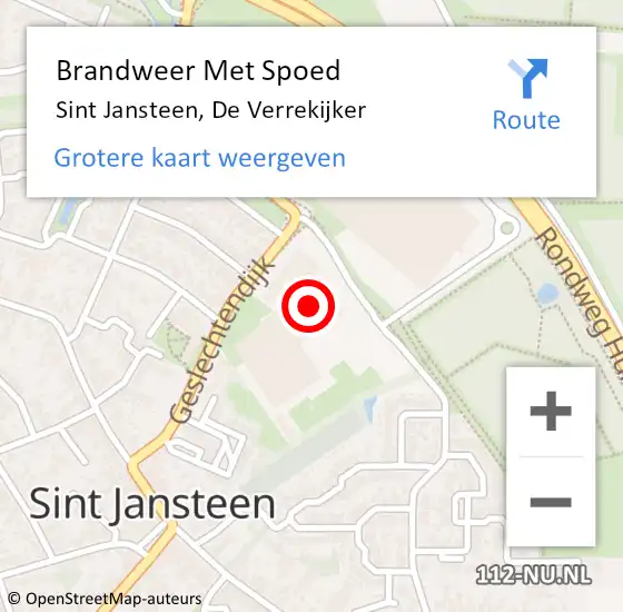 Locatie op kaart van de 112 melding: Brandweer Met Spoed Naar Sint Jansteen, De Verrekijker op 16 april 2018 19:53