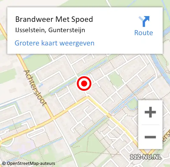 Locatie op kaart van de 112 melding: Brandweer Met Spoed Naar IJsselstein, Guntersteijn op 16 april 2018 23:38