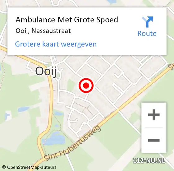 Locatie op kaart van de 112 melding: Ambulance Met Grote Spoed Naar Ooij, Nassaustraat op 17 april 2018 00:46