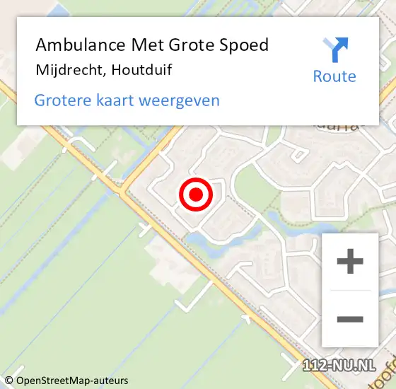 Locatie op kaart van de 112 melding: Ambulance Met Grote Spoed Naar Mijdrecht, Houtduif op 17 april 2018 02:26