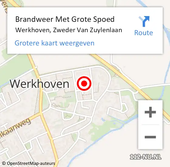 Locatie op kaart van de 112 melding: Brandweer Met Grote Spoed Naar Werkhoven, Zweder Van Zuylenlaan op 17 april 2018 06:18