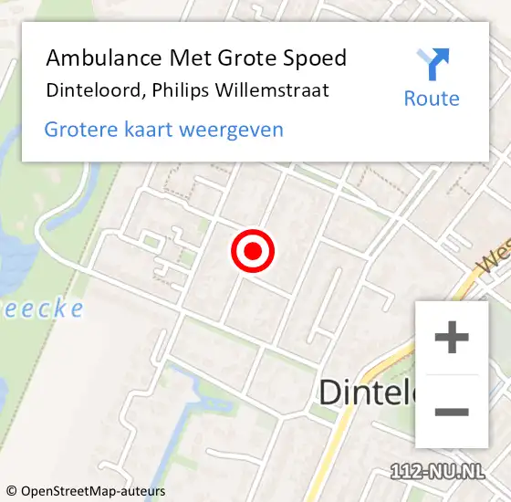 Locatie op kaart van de 112 melding: Ambulance Met Grote Spoed Naar Dinteloord, Philips Willemstraat op 17 april 2018 10:09