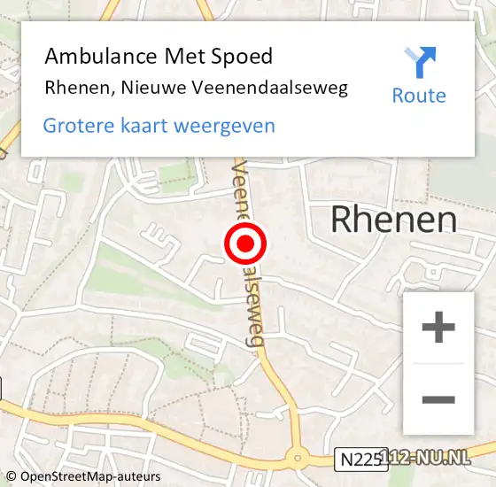 Locatie op kaart van de 112 melding: Ambulance Met Spoed Naar Rhenen, Nieuwe Veenendaalseweg op 17 april 2018 10:13