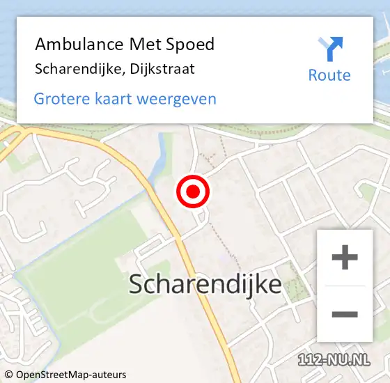 Locatie op kaart van de 112 melding: Ambulance Met Spoed Naar Scharendijke, Dijkstraat op 17 april 2018 11:10