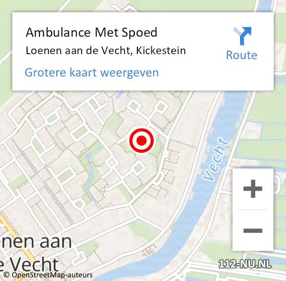 Locatie op kaart van de 112 melding: Ambulance Met Spoed Naar Loenen aan de Vecht, Kickestein op 17 april 2018 12:03