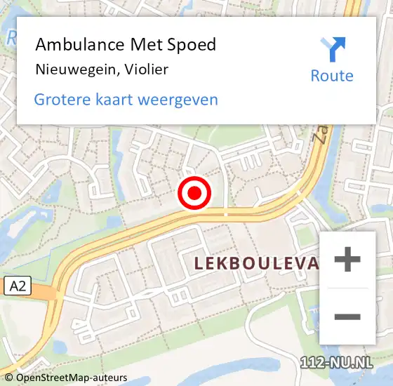 Locatie op kaart van de 112 melding: Ambulance Met Spoed Naar Nieuwegein, Violier op 17 april 2018 13:14