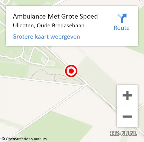 Locatie op kaart van de 112 melding: Ambulance Met Grote Spoed Naar Ulicoten, Oude Bredasebaan op 17 april 2018 13:56