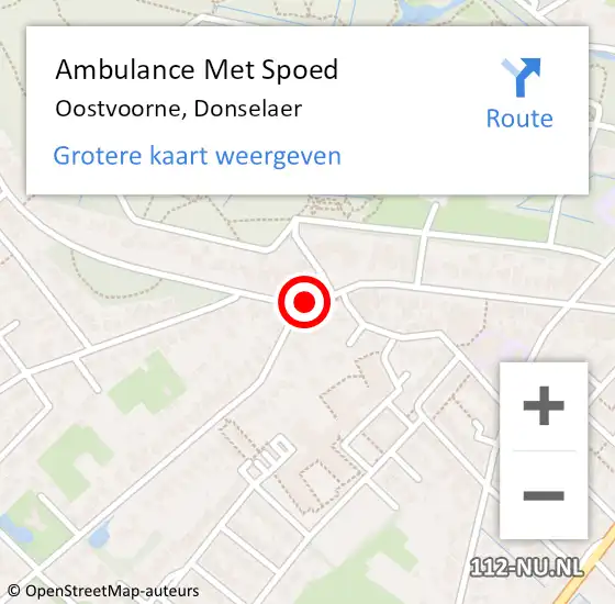 Locatie op kaart van de 112 melding: Ambulance Met Spoed Naar Oostvoorne, Donselaer op 17 april 2018 14:17