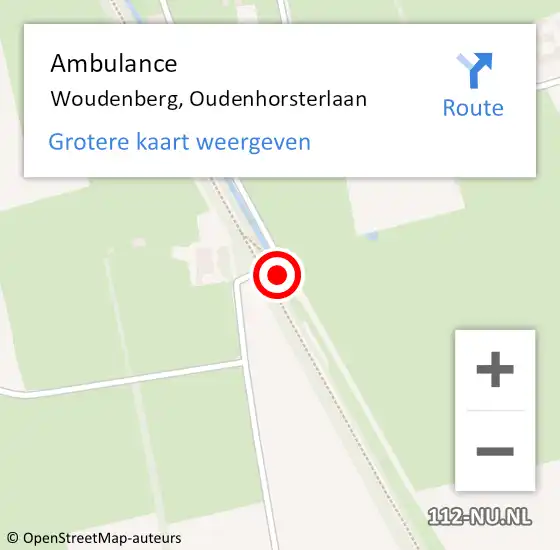 Locatie op kaart van de 112 melding: Ambulance Woudenberg, Oudenhorsterlaan op 17 april 2018 14:46