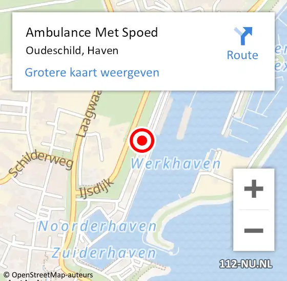 Locatie op kaart van de 112 melding: Ambulance Met Spoed Naar Oudeschild, Haven op 17 april 2018 14:50