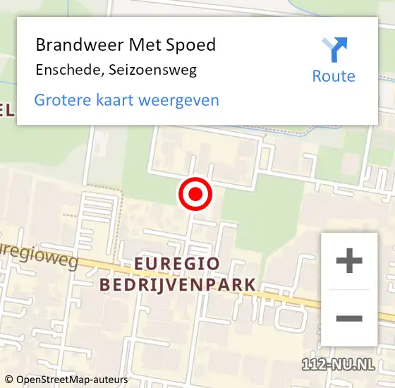 Locatie op kaart van de 112 melding: Brandweer Met Spoed Naar Enschede, Seizoensweg op 17 april 2018 15:09