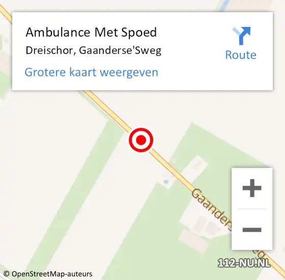 Locatie op kaart van de 112 melding: Ambulance Met Spoed Naar Dreischor, Gaanderse'Sweg op 17 april 2018 15:16