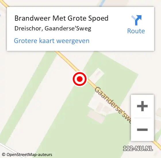 Locatie op kaart van de 112 melding: Brandweer Met Grote Spoed Naar Dreischor, Gaanderse'Sweg op 17 april 2018 15:33