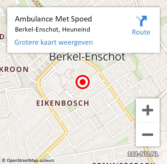 Locatie op kaart van de 112 melding: Ambulance Met Spoed Naar Berkel-Enschot, Heuneind op 17 april 2018 15:43