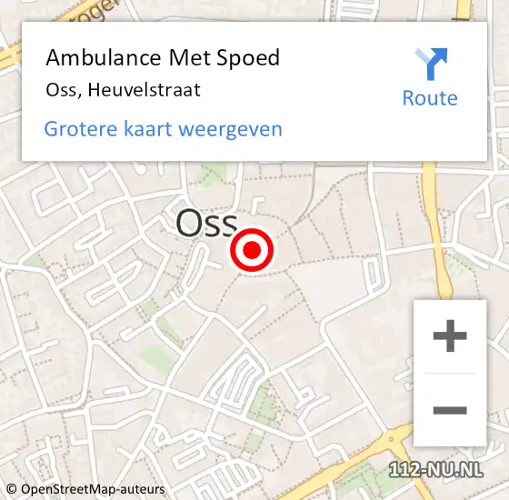 Locatie op kaart van de 112 melding: Ambulance Met Spoed Naar Oss, Heuvelstraat op 17 april 2018 17:33