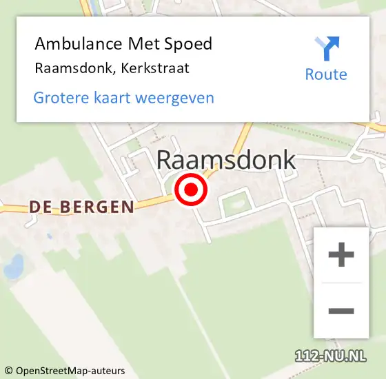 Locatie op kaart van de 112 melding: Ambulance Met Spoed Naar Raamsdonk, Kerkstraat op 17 april 2018 17:48