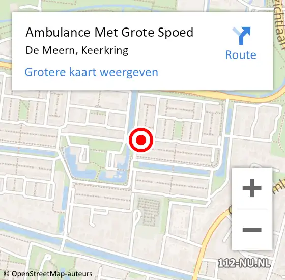 Locatie op kaart van de 112 melding: Ambulance Met Grote Spoed Naar De Meern, Keerkring op 17 april 2018 18:17