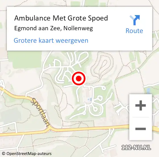 Locatie op kaart van de 112 melding: Ambulance Met Grote Spoed Naar Egmond aan Zee, Nollenweg op 17 april 2018 20:58