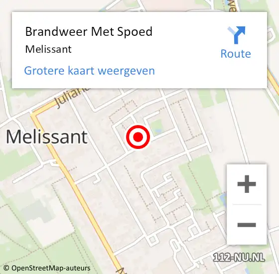 Locatie op kaart van de 112 melding: Brandweer Met Spoed Naar Melissant op 17 april 2018 22:32