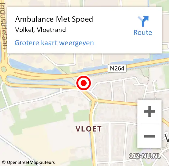 Locatie op kaart van de 112 melding: Ambulance Met Spoed Naar Volkel, Vloetrand op 17 april 2018 23:45