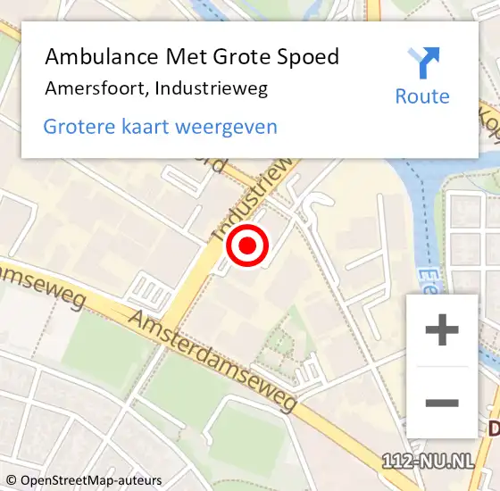 Locatie op kaart van de 112 melding: Ambulance Met Grote Spoed Naar Amersfoort, Industrieweg op 18 april 2018 08:50