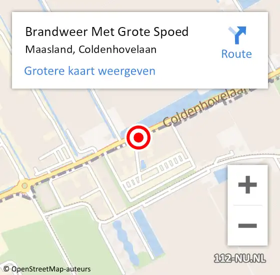 Locatie op kaart van de 112 melding: Brandweer Met Grote Spoed Naar Maasland, Coldenhovelaan op 23 september 2013 11:17
