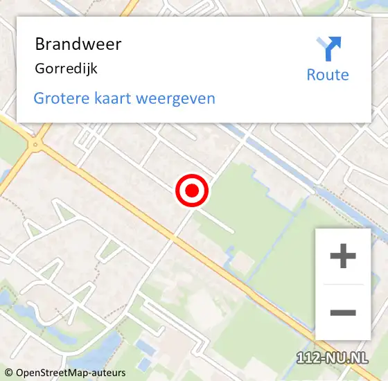 Locatie op kaart van de 112 melding: Brandweer Gorredijk op 18 april 2018 09:52