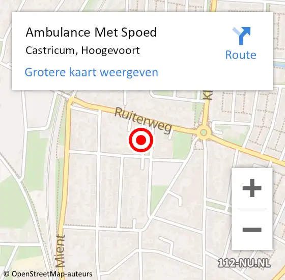 Locatie op kaart van de 112 melding: Ambulance Met Spoed Naar Castricum, Hoogevoort op 18 april 2018 11:22