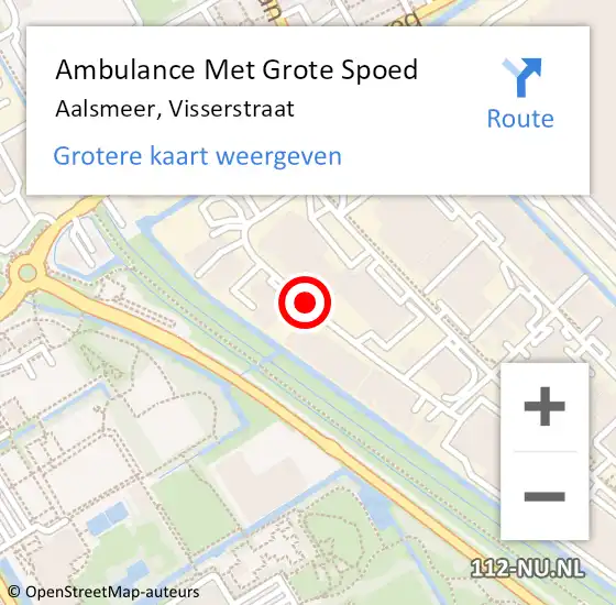 Locatie op kaart van de 112 melding: Ambulance Met Grote Spoed Naar Aalsmeer, Visserstraat op 18 april 2018 11:56