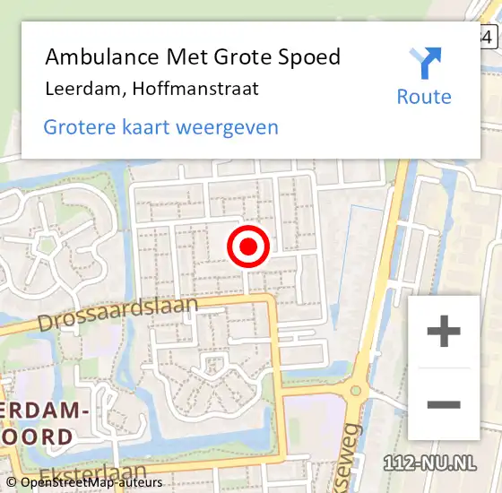 Locatie op kaart van de 112 melding: Ambulance Met Grote Spoed Naar Leerdam, Hoffmanstraat op 18 april 2018 12:30