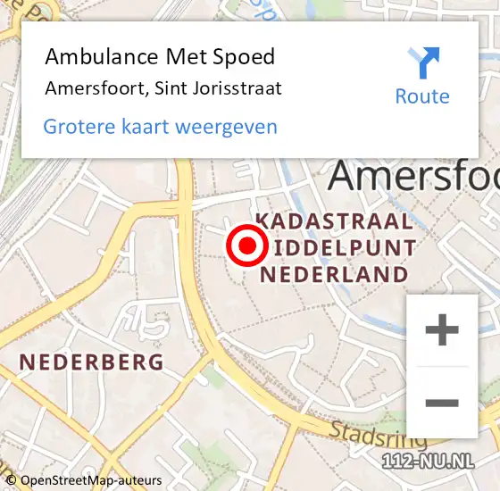 Locatie op kaart van de 112 melding: Ambulance Met Spoed Naar Amersfoort, Sint Jorisstraat op 18 april 2018 12:37