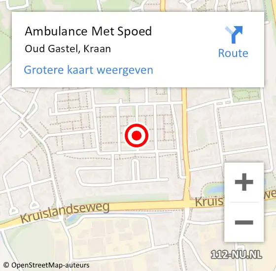 Locatie op kaart van de 112 melding: Ambulance Met Spoed Naar Oud Gastel, Kraan op 18 april 2018 12:56