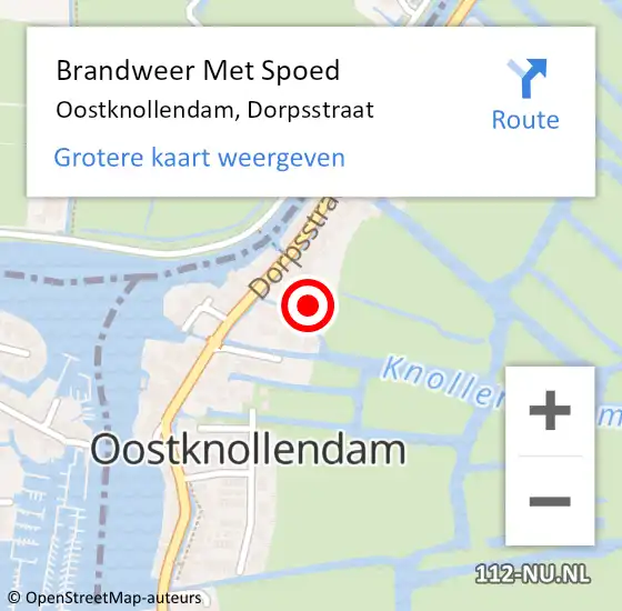 Locatie op kaart van de 112 melding: Brandweer Met Spoed Naar Oostknollendam, Dorpsstraat op 18 april 2018 13:45