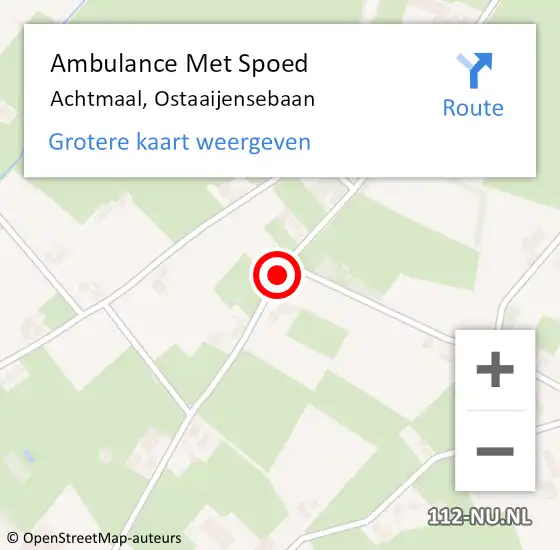 Locatie op kaart van de 112 melding: Ambulance Met Spoed Naar Achtmaal, Ostaaijensebaan op 18 april 2018 14:15