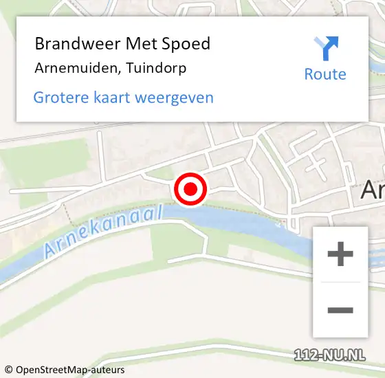 Locatie op kaart van de 112 melding: Brandweer Met Spoed Naar Arnemuiden, Tuindorp op 18 april 2018 14:50