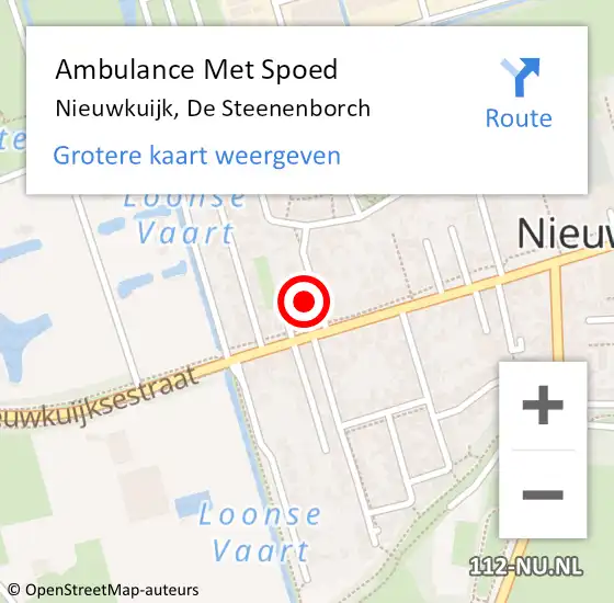 Locatie op kaart van de 112 melding: Ambulance Met Spoed Naar Nieuwkuijk, De Steenenborch op 18 april 2018 15:04